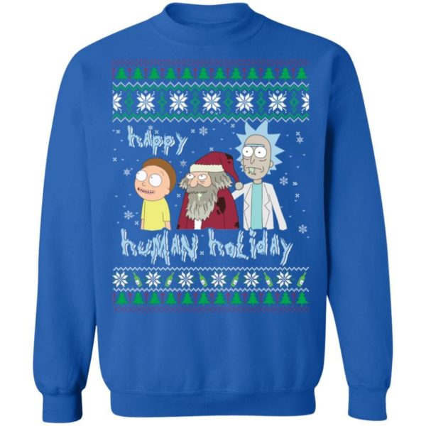 Rick and Morty vs Stanta Happy Human Holiday Sweater Apparel