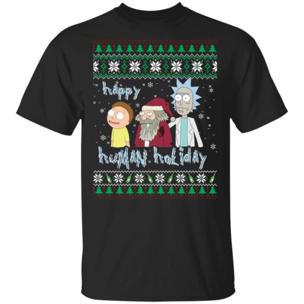 Rick and Morty vs Stanta Happy Human Holiday Sweater Apparel