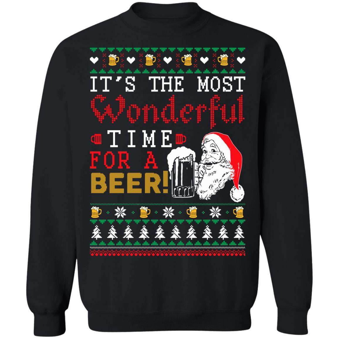 Its The Most Wonderful Time For A Beer Christmas Sweater Apparel Its The Most Wonderful Time For A Beer Christmas Sweater Apparel