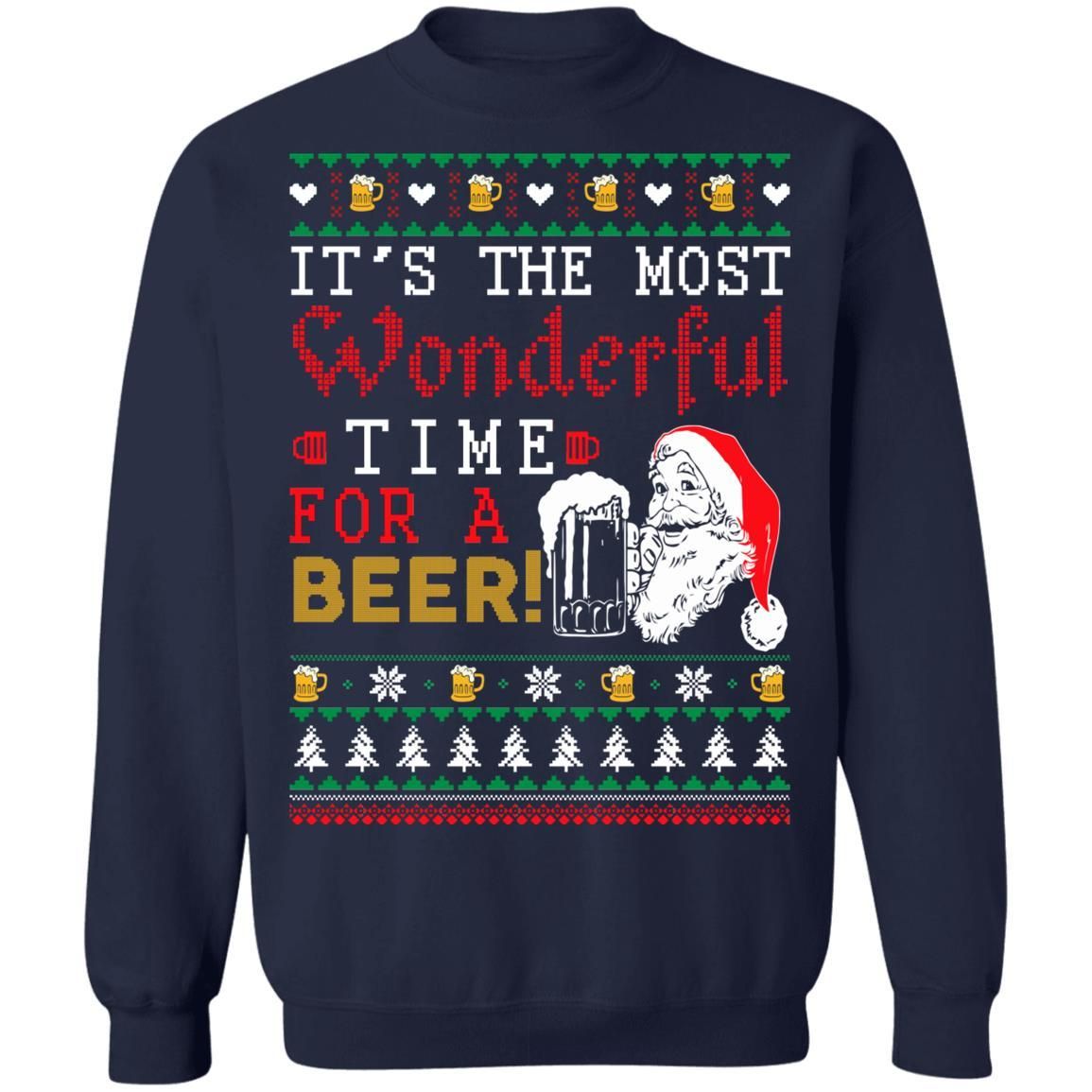 Its The Most Wonderful Time For A Beer Christmas Sweater Apparel Its The Most Wonderful Time For A Beer Christmas Sweater Apparel