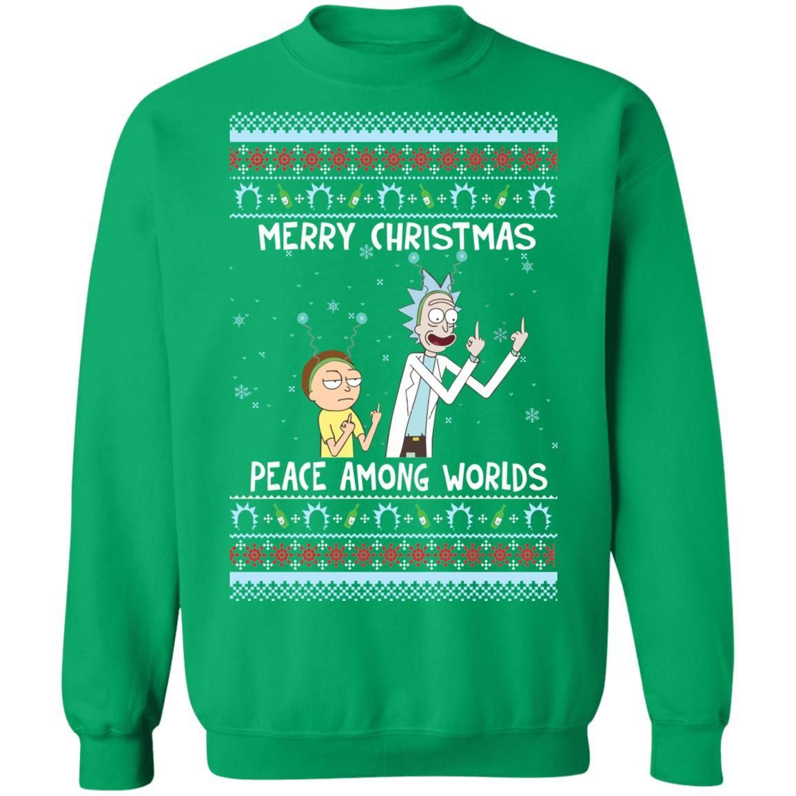 Rick and Morty Peace Among Worlds Christmas Shirt Apparel Rick and Morty Peace Among Worlds Christmas Shirt Apparel
