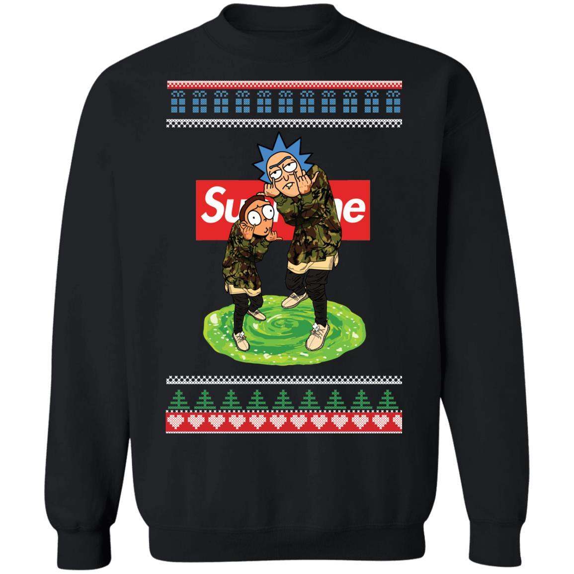 Rick and Morty Supreme Christmas Sweater Apparel Rick and Morty Supreme Christmas Sweater Apparel
