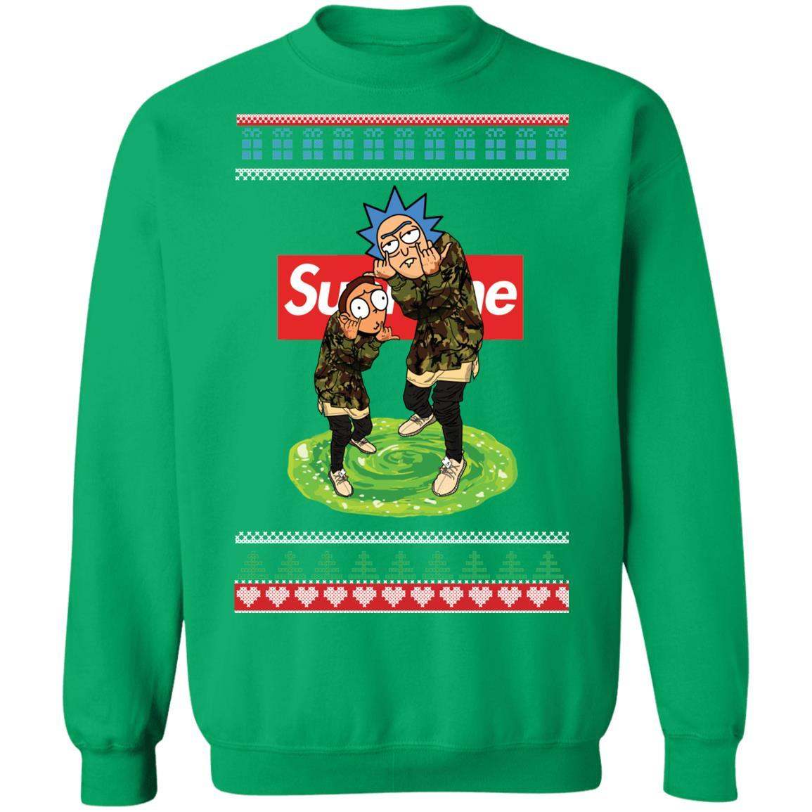 Rick and Morty Supreme Christmas Sweater Apparel Rick and Morty Supreme Christmas Sweater Apparel