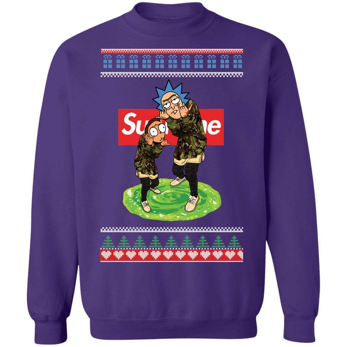 Rick and Morty Supreme Christmas Sweater Apparel Rick and Morty Supreme Christmas Sweater Apparel