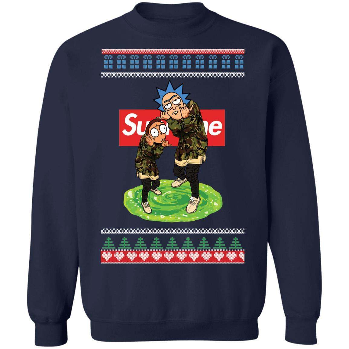 Rick and Morty Supreme Christmas Sweater Apparel Rick and Morty Supreme Christmas Sweater Apparel