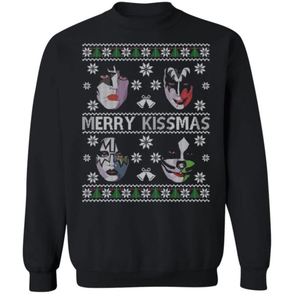 Merry Kissmas Sweatshirt Ugly Sweater Kiss Band Shirt Apparel
