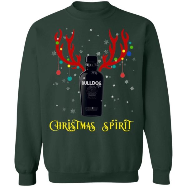 Reindeer Bulldog Gin Christmas Spirit Sweatshirt Apparel