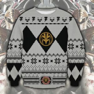 White Power Rangers 3D Print Christmas Sweatshirt Apparel