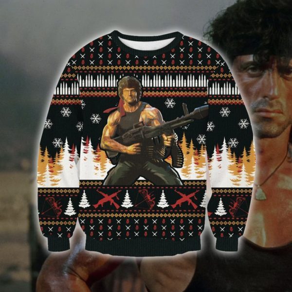 Rambo Christmas 3D Print Christmas Sweatshirt Apparel