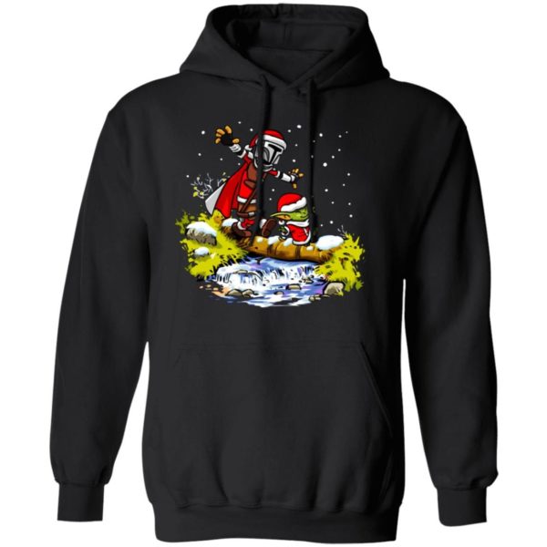 Baby Yoda Star Wars Walking Under The Snow Christmas Apparel