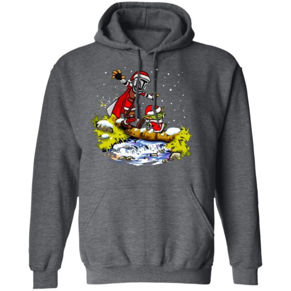 Baby Yoda Star Wars Walking Under The Snow Christmas Apparel