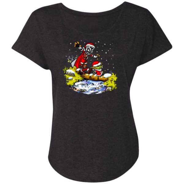 Baby Yoda Star Wars Walking Under The Snow Christmas Apparel