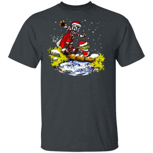 Baby Yoda Star Wars Walking Under The Snow Christmas Apparel