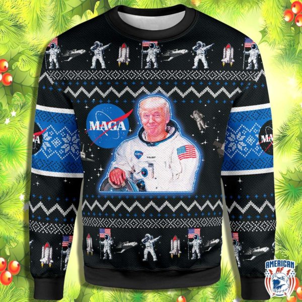 Nasa Maga Trump Astronaut 3D Christmas Sweatshirt Apparel