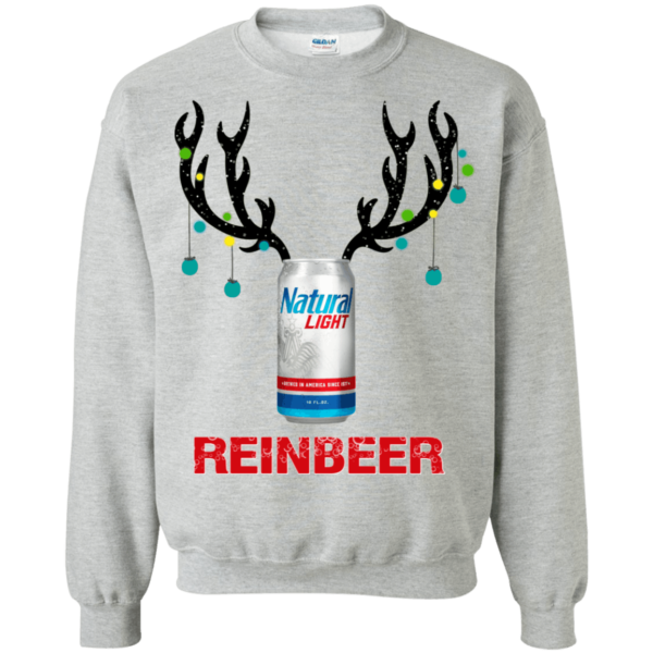 Natural Light Reinbeer Funny Beer Reindeer Christmas Sweatshirt Apparel