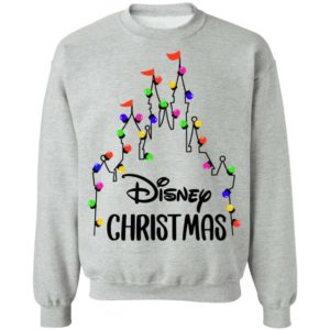 Christmas Sweater Disney Castle Christmas Lights Sweatshirt Apparel