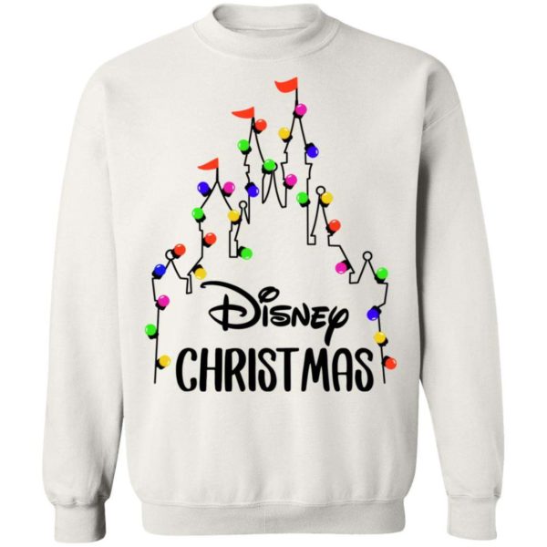 Christmas Sweater Disney Castle Christmas Lights Sweatshirt Apparel