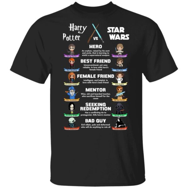 Harry Potter vs Star Wars Character Shirt Apparel