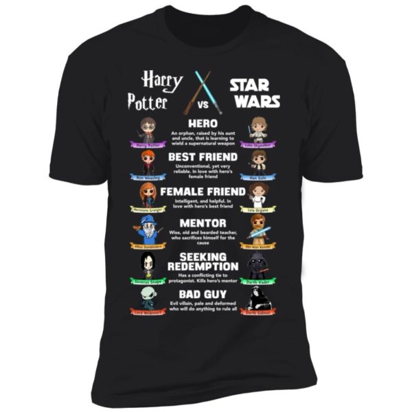 Harry Potter vs Star Wars Character Shirt Apparel