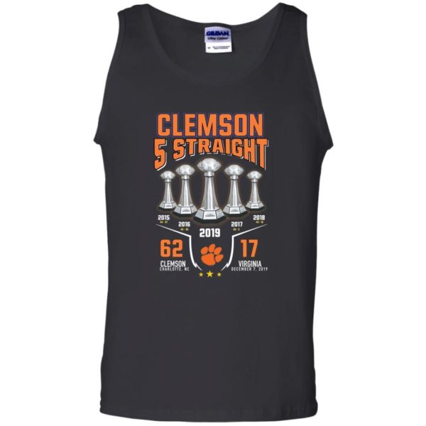 Clemson 5 Straight 62 Clemson Charlotte Nc 17 Virginia December 17 2019 Shirt Apparel