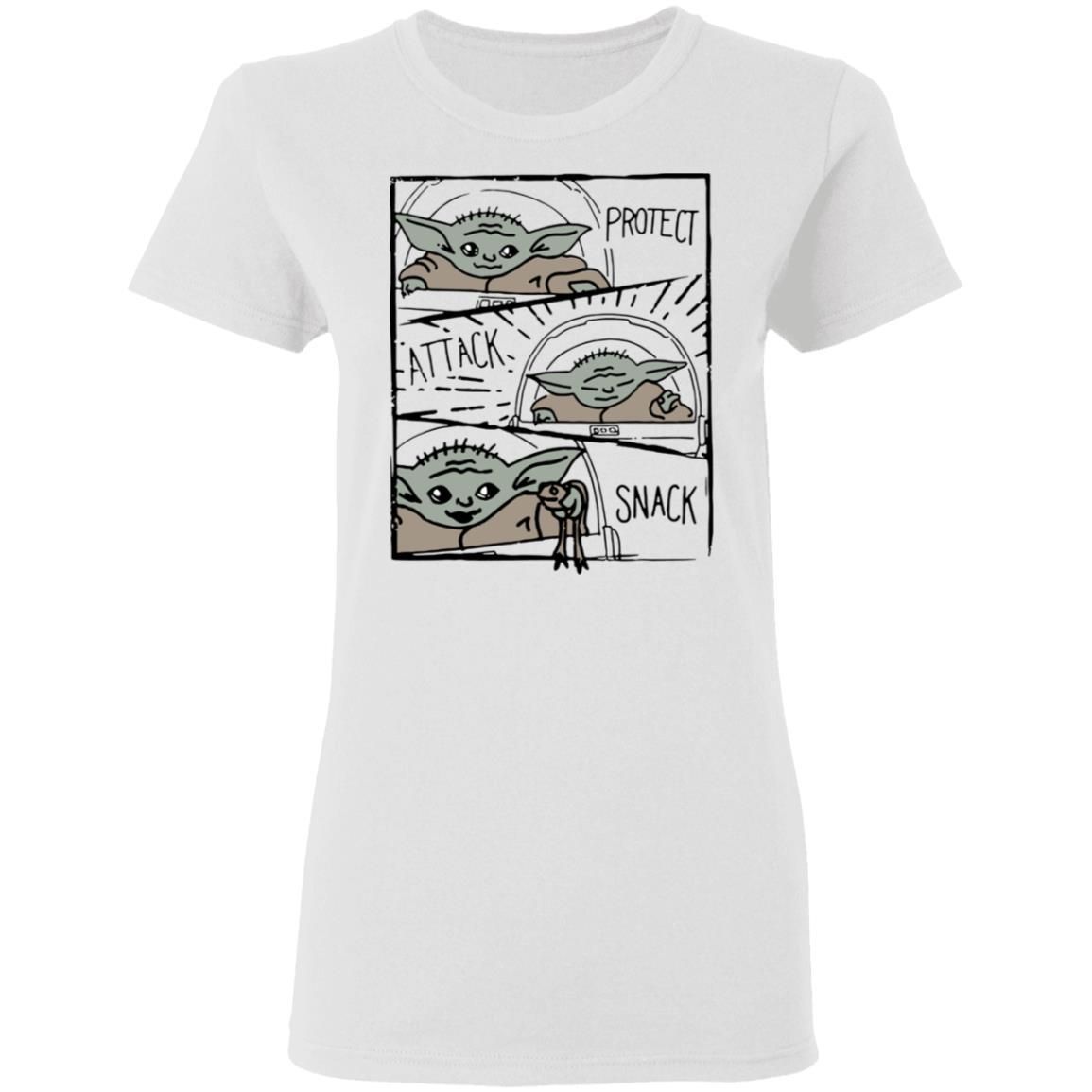 Star Wars Mandalorian Baby Yoda The Child Protect Attack Snack Shirt Apparel Star Wars Mandalorian Baby Yoda The Child Protect Attack Snack Shirt Apparel