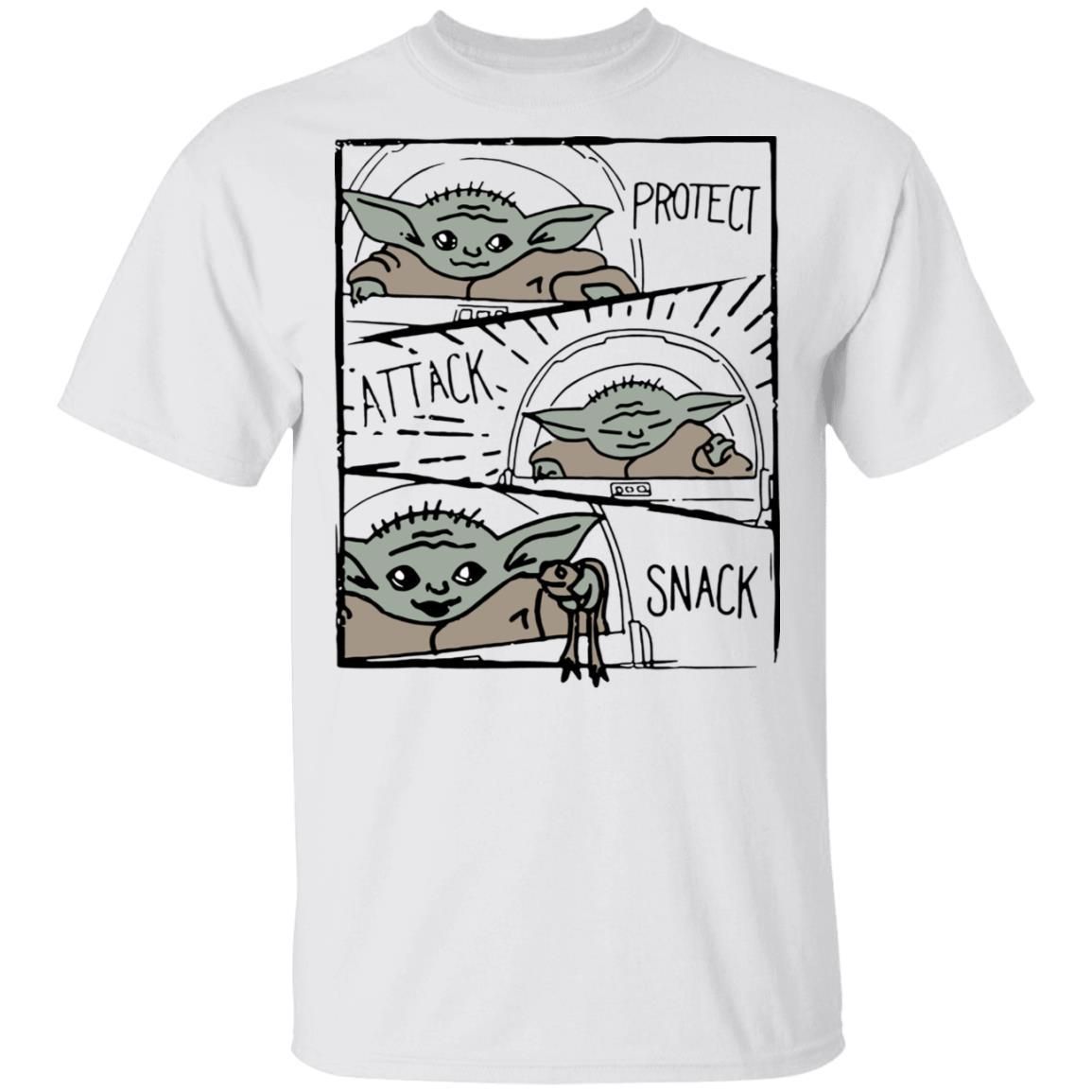 Star Wars Mandalorian Baby Yoda The Child Protect Attack Snack Shirt Apparel Star Wars Mandalorian Baby Yoda The Child Protect Attack Snack Shirt Apparel