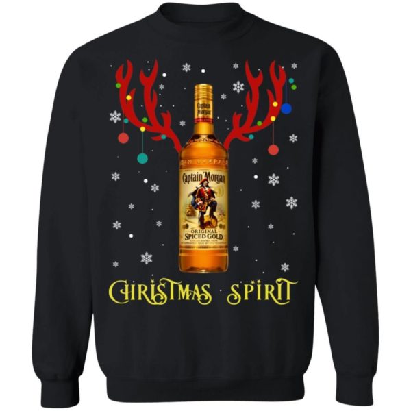 Christmas Spirit Reindeer Captain Morgan Whisky Sweatshirt Apparel