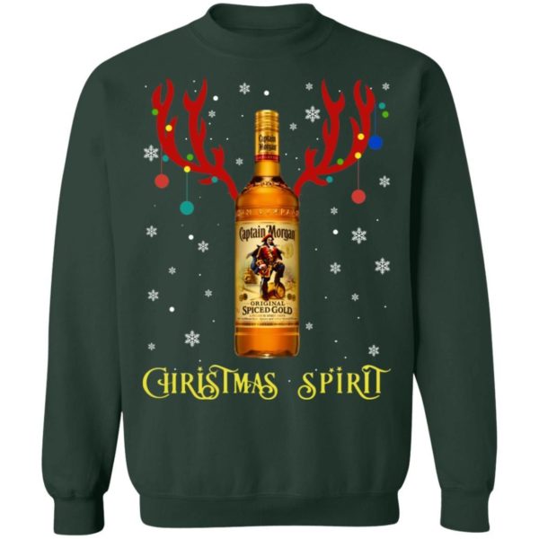 Christmas Spirit Reindeer Captain Morgan Whisky Sweatshirt Apparel