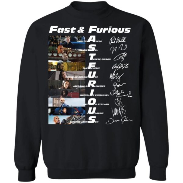 Fast And Furious Paul Walker Vin Diesel Tyrese Gibson Signatures Shirt Apparel