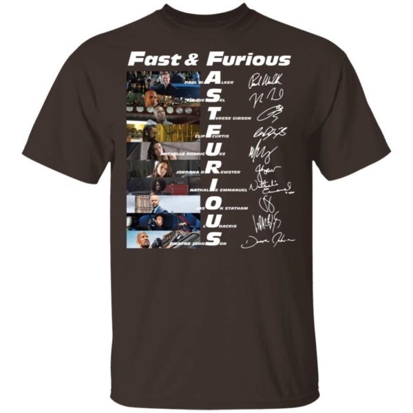 Fast And Furious Paul Walker Vin Diesel Tyrese Gibson Signatures Shirt Apparel