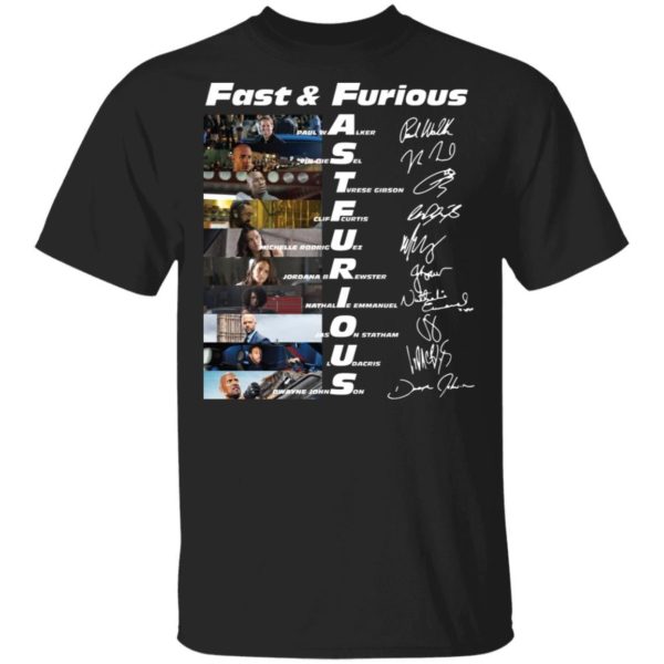 Fast And Furious Paul Walker Vin Diesel Tyrese Gibson Signatures Shirt Apparel