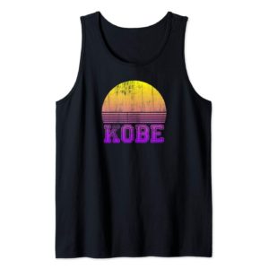 Distressed Kobe Sunset Japan Vacation Vintage Retro Souvenir Tank Top Apparel