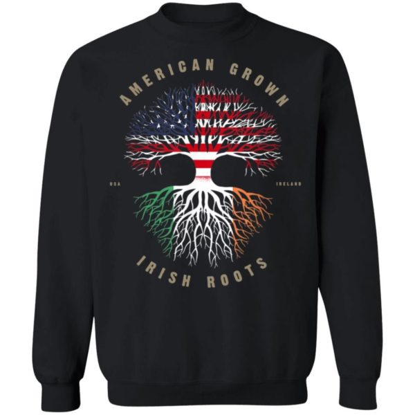 American Grown Irish Roots Ireland Flag Shirts Apparel