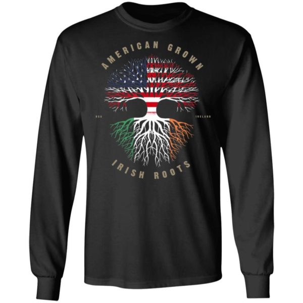 American Grown Irish Roots Ireland Flag Shirts Apparel