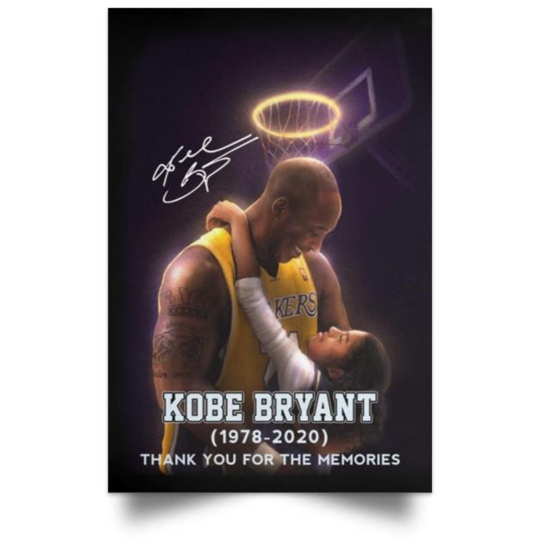 Kobe Bryant And Gianna Bryant Poster Kobe Bryant Signature Poster Apparel