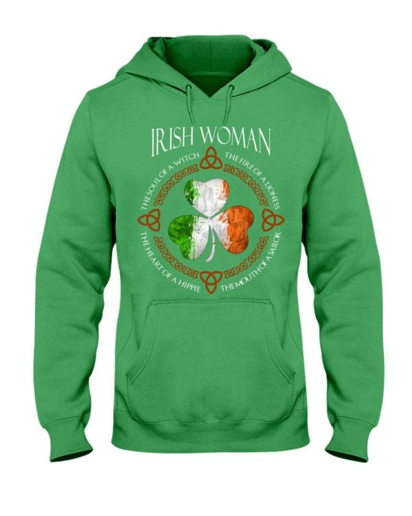 Irish Woman The Soul Of A Witch The Fire Of A Lioness Shirt Apparel