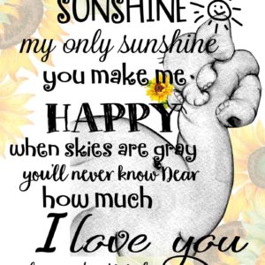 You Are My Sunshine Elephant Sunflower Poster Apparel