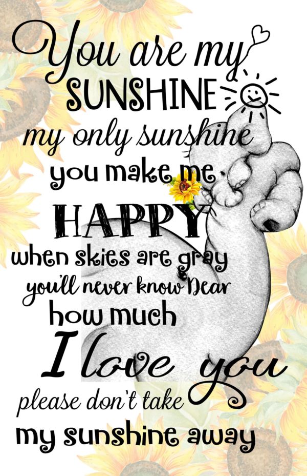 You Are My Sunshine Elephant Sunflower Poster Apparel