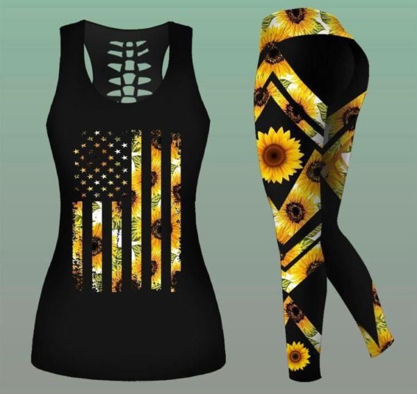 Combo Sunflower Tank Top & Legging Outfit Apparel
