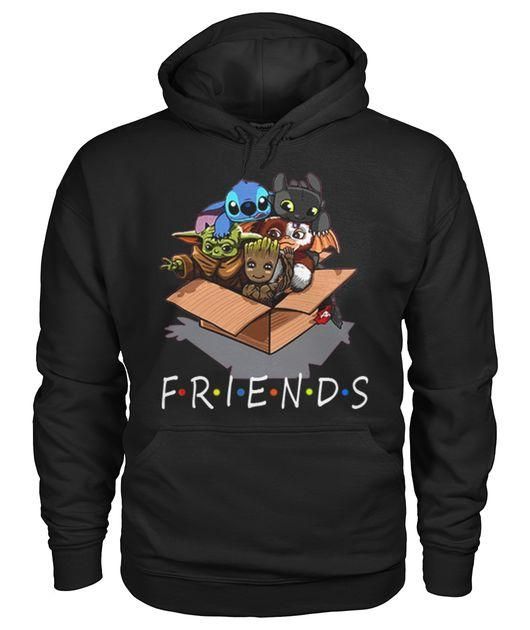 FRIENDS Yoda Groot Stitch Gremlin In A Box Shirt Apparel FRIENDS Yoda Groot Stitch Gremlin In A Box Shirt Apparel