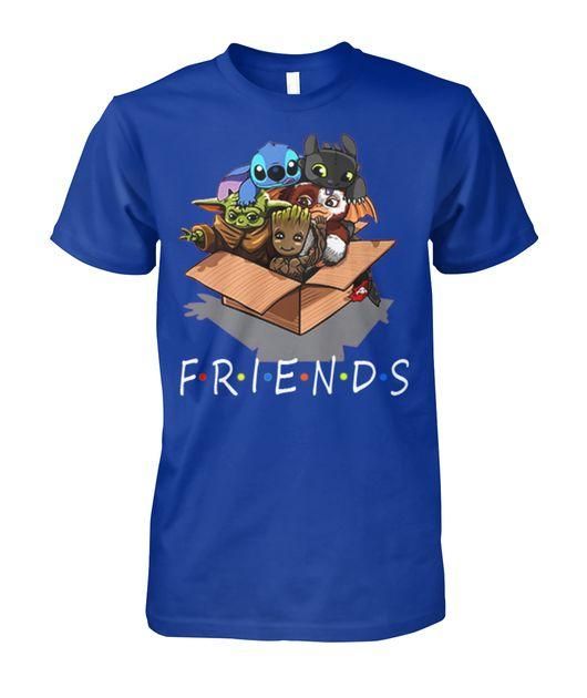 FRIENDS Yoda Groot Stitch Gremlin In A Box Shirt Apparel FRIENDS Yoda Groot Stitch Gremlin In A Box Shirt Apparel