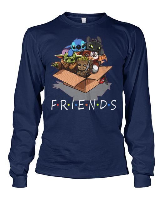 FRIENDS Yoda Groot Stitch Gremlin In A Box Shirt Apparel FRIENDS Yoda Groot Stitch Gremlin In A Box Shirt Apparel
