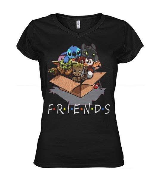 FRIENDS Yoda Groot Stitch Gremlin In A Box Shirt Apparel FRIENDS Yoda Groot Stitch Gremlin In A Box Shirt Apparel