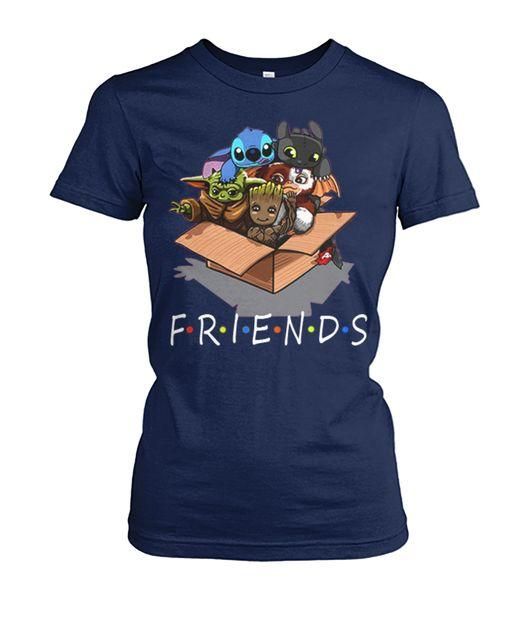 FRIENDS Yoda Groot Stitch Gremlin In A Box Shirt Apparel FRIENDS Yoda Groot Stitch Gremlin In A Box Shirt Apparel