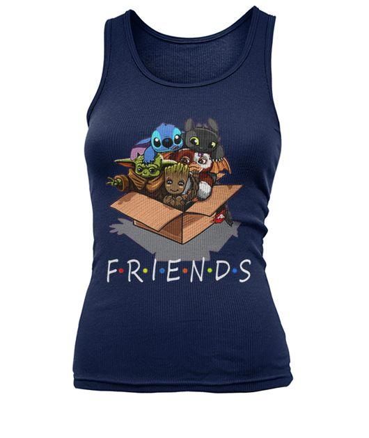 FRIENDS Yoda Groot Stitch Gremlin In A Box Shirt Apparel FRIENDS Yoda Groot Stitch Gremlin In A Box Shirt Apparel