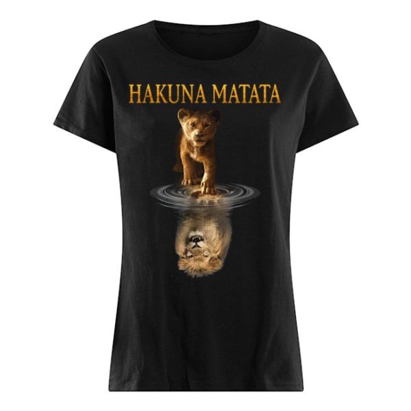 Simba The Lion King Water Mirror Reflection Hakuna Matata T shirt Apparel