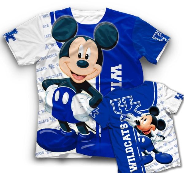 Kentucky Wildcats with Mickey 3D Hoodies, 3D T Shirt Apparel