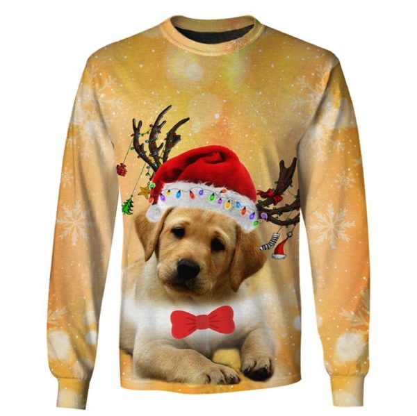 Labrador Retriever Puppies Reindeer Christmas 3D Shirt Apparel