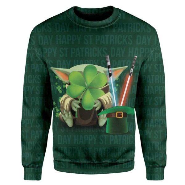 Happy St. Patrick's Day Baby Yoda 3D Shirt Apparel