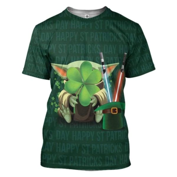 Happy St. Patrick's Day Baby Yoda 3D Shirt Apparel